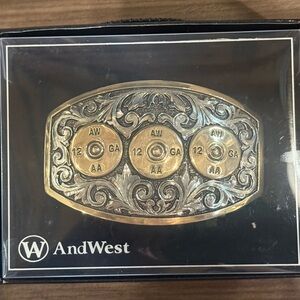 AndWest Masterson Two Tone Shotgun Shells Belt Buckle